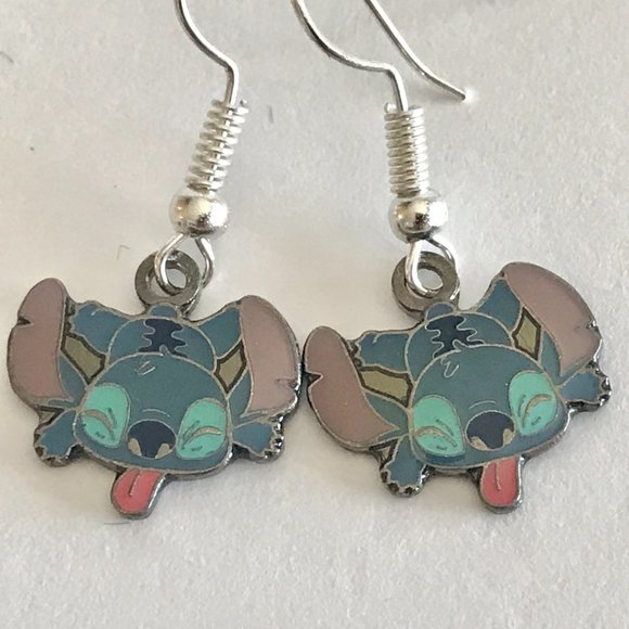 Vintage Disney Lilo & Stitch Earrings Disneyana Aulani Ohana Hawaii Charm - Picture 3 of 7